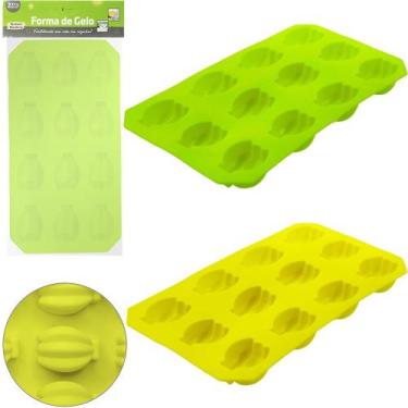 Imagem de Forma de Gelo com 12 Cavidades Banana de Silicone Colors 20 x 10 cm - 