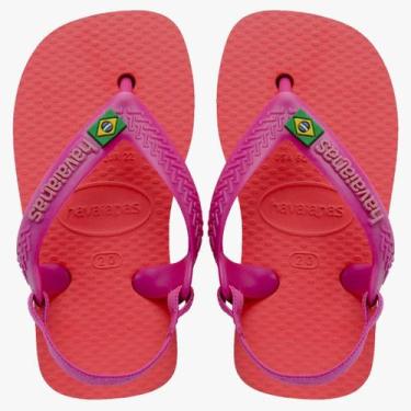 Imagem de Chinelo Havaianas Brasil Logo Fc Infantil, Coral, Rosa, 22