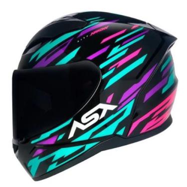 Imagem de Capacete ASX City Arrow Preto/Tiffany/Roxo