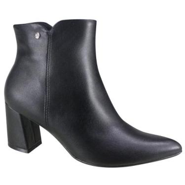 Imagem de Bota feminina cano curto bico fino piccadilly ref:745188, 36, Preto