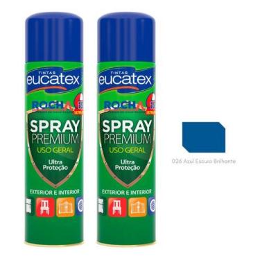 Imagem de 2 Tinta Spray P/ Pintar Moveis Metal Plastico Mdf - Eucatex,  Azul Esc
