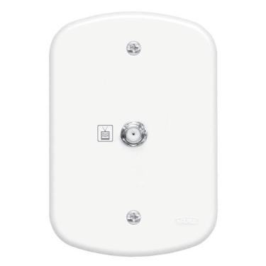 Imagem de Conjunto Tomada para Antena de TV Para Cabo Coaxial de 75 ohms Blanc -
