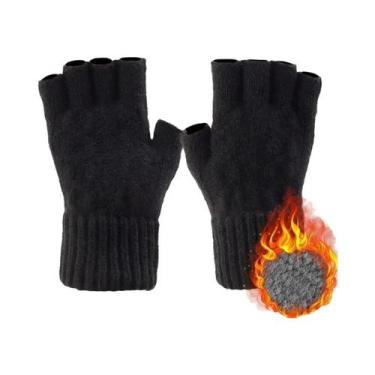 Imagem de Luvas De Lã De Alpaca Quentes Para O Inverno Masculinas, Tricotadas, S