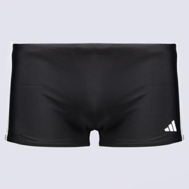 Imagem de Sunga Adidas 3 Stripes Boxer Preta e Branca, G