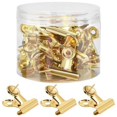 Imagem de Clipes com Alfinete ChicRange 30 Peças Metal Dourado 3,1 cm