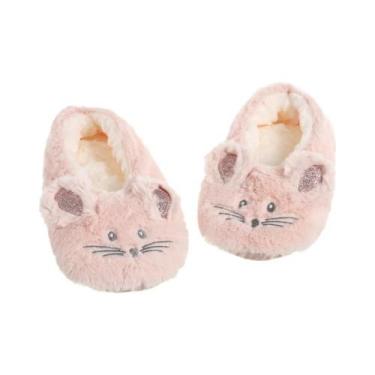 Imagem de Pantufas Femininas De Inverno Quentes E Peludas Com Bordado De Orelhas