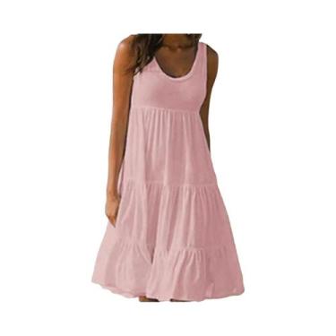 Imagem de Vestido Midi Feminino Sexy Sem Mangas E Decote Nas Costas, Elegante, L
