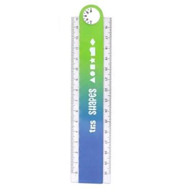 Imagem de Régua Plástica Shapes - 30cm - Dobrável TRIS, AZUL
