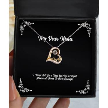 Imagem de SpreadPassion Inspire Mom Gifts, I May Not Be A Hero But I'm A Flight Attendant Mom So Close Enough, Epic Love Dancing Necklace for Mom from Daughter