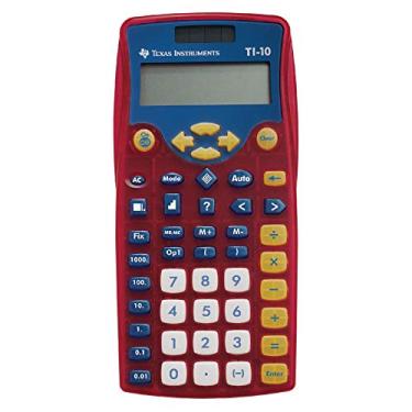 Imagem de Texas Instruments Calculadora elementar TI-10 - Chave de plástico, capa resistente a impactos - 2 linhas(es) - 12 dígitos - Alimentado por bateria/energia solar - 1 cada