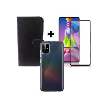 Imagem de Capa Carteira + Transparente + Pelicula 9D Para Samsung  M51