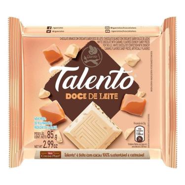 Imagem de Chocolate Garoto Talento Branco Doce de Leite 85g - Embalagem com 12 Unidades