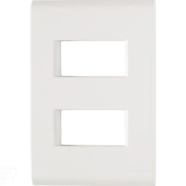 Imagem de Placa 2 Postos Afastados 4x2 Tramontina Liz Branca Tramontina