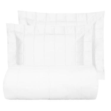 Imagem de Kit Cobre Leito King Satinee Square - Kacyumara Branco