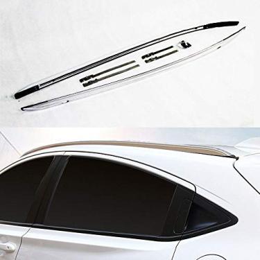 Imagem de UDP 2 peças serve para Honda Vezel HR-V HRV 2015-2020 alumínio suporte de rack de teto de trilho lateral de teto prata