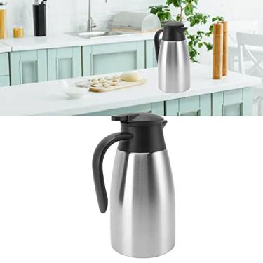 Imagem de chaleira térmica tipo prensa de grande capacidade,Jarros de jarra de café térmico, tanque interno 304 aço inoxidável isolado vácuo pote de café frasco para chá bebidas quentes e frias(1.5L)