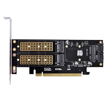 Imagem de Xiwai PCI Express PCI-E 3.0 e Dual SATA para NGFF NVME MSATA M-Key B/M-Key Adaptador de cartão SSD 3 em 1