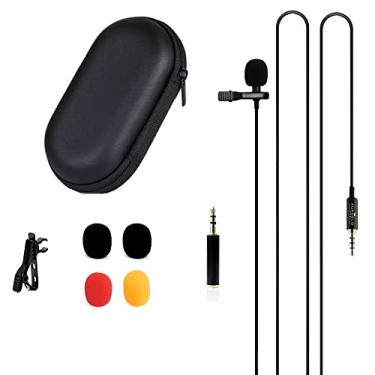 Imagem de Microfone condensador omnidirecional de lapela para iPhone da Apple, Android, Windows Smartphones com clipe de entrevista, vídeo, voz, podcasts, com cancelamento de ruído, microfone Vlogger LM-09B
