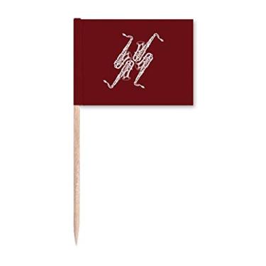 Imagem de Saxofone Instrumento Clássico Música Saxofone Bandeiras Marcador Topper Decoração de Festa