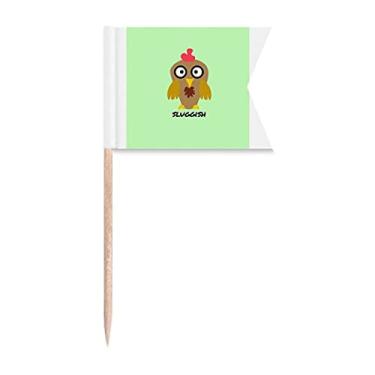 Imagem de Adorável coruja opaca presente art déco bandeira de palito de dente fashion marcação para festa bolo comida prato de queijo