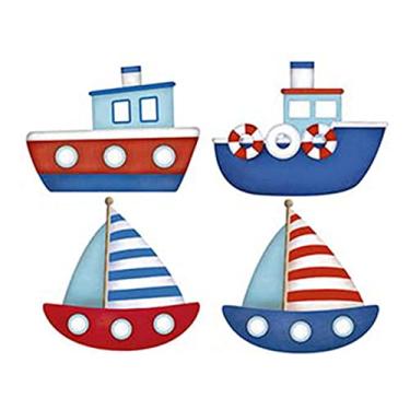 Imagem de Aplique MDF e Papel Litoarte 3 cm - Modelo APM3-189 Barcos e Navios