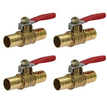 Imagem de Bonsicoky 4 peças válvula de esfera de água de latão 1/2" Mangueira ID Desligamento Válvula Mangueira Barb Conector Interruptor Rosca Encaixe de Tubo para Ar, Tubos de Água