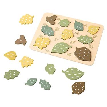 Imagem de Vaveren -cabeças de folhas Montessori empilhando blocos coloridos para crianças pré-escolares
