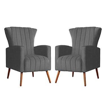 Imagem de Kit 02 Poltrona para Sala Melinda Suede Cores - DS Estofados