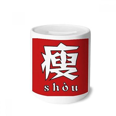 Imagem de DIYthinker Caixa de dinheiro chinesa fina com personagem chinês, porta-moedas de cerâmica, presente de cofrinho