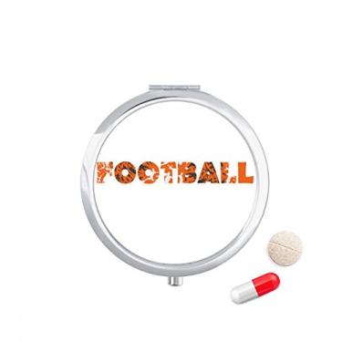 Imagem de Porta-comprimidos de futebol com palavras elegantes laranja e porta-remédios