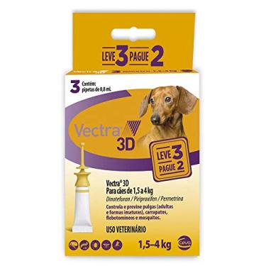 Imagem de Antipulgas e Carrapatos Ceva Vectra 3D Leve 3 Pague 2 para Cães de 1,5 a 4kg - 3 Pipetas