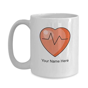 Imagem de Caneca de coração personalizada - xícara de café de coração - ideia de presente de coração - copo de coração personalizado - caneca de coração personalizada - caneca de café de 425 g
