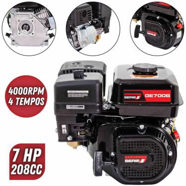 Imagem de Motor Estacionário Profissional Kawashima GE700B á Gasolina Motor 4 Tempos 7hp Para Moendas de Cana e Garapeiras
