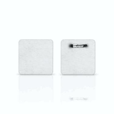 Imagem de 150 Bottons PET Branco Fosco Formato Quadrado Sublimação