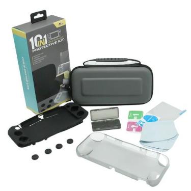 Imagem de Kit Proteção Nintendo Switch Lite 10 Em 1 Case Capa Película - Techbra