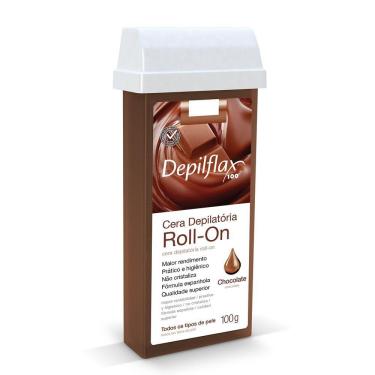 Imagem de Cera Depiladora Roll On Depilflax Chocolate 100g