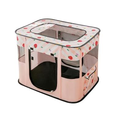 Imagem de UOSIA Puppy Playpen, Portátil Dog Play Pen Caixas Dobráveis Canil Pop Up Pet Tent Pet Playground Indoor/Outdoor Para Dogie Kitten Coelho-Pink-L