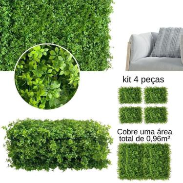 Imagem de Kit 4 Quadros Para Muro Inglês Artificial Decoração Vertical
