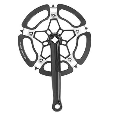Imagem de Pedaleira de bicicleta de velocidade única, braço de manivela durável, força leve para bicicleta para bicicleta (preto)