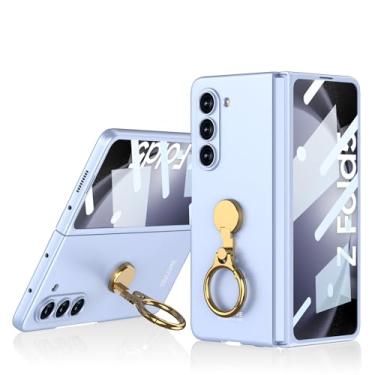 Imagem de Capa Carteira Capa fina compatível com Samsung Galaxy Z Fold 5 (2023) Capa com protetor de tela e suporte capa protetora anti-queda Capa traseira ultrafina compatível com Samsung Z Fold 5 (Size : Blu