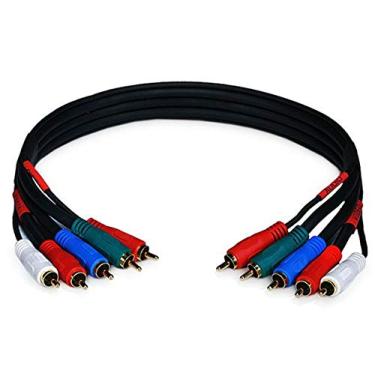 Imagem de Monoprice 105355 Cabo coaxial de vídeo/áudio componente 22AWG 5-RCA (RG-59/U) - Preto