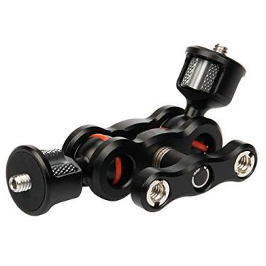 Imagem de Braço mágico Viper articulado CamKoo com duas cabeças esféricas (parafuso de 1/4") suporte para monitor de câmera para DSLR, monitor LCD, Gopro, microfone, monitor de vídeo e luz de flash de anel