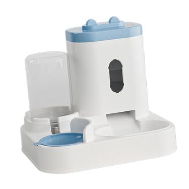 Imagem de IEUDNS Alimentador automático para animais de estimação 2 em 1, tigela de água para cães e gatos, dispositivo de alimentação lavável, prático, alimentador de, Azul
