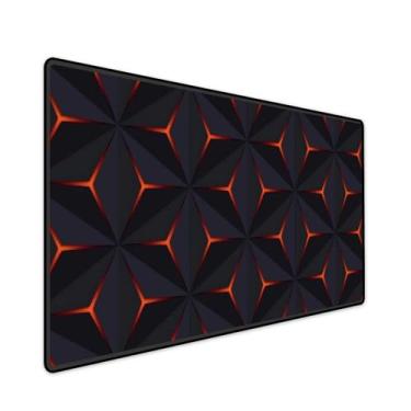 Imagem de Novo Novo Mouse Pad Gamer Deskpad Speed Extra Grande Borda Costurada Profissional 100x50 cm - Caleidoscópio Laranja