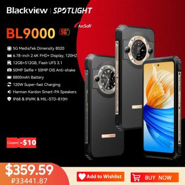Imagem de Blackview-BL9000 5G Rugged Smartphone  Celular  6.78 "  2.4K  FHD   12GB  12GB  512GB  50MP