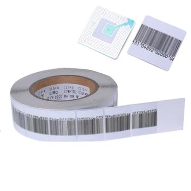 Imagem de BWEEOUTG Etiquetas de segurança adesivas, 1000 etiquetas de segurança de papel 1,5 x 3,8 cm RF 8,2 MHz, equipamento antifurto de varejo, eficaz para sistemas de prevenção de perda EAS (código de