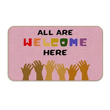 Imagem de Knibeo Tapete de porta de sala de aula rosa - Tapete de boas-vindas para sala de aula de 43 x 76 cm, decoração de sala de aula, decoração de quarto de bebê