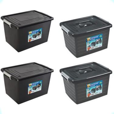 Imagem de 123 Organizei, Kit 4 Caixas Organizadoras 56 e 30 Litros Com Tampa e Trava Arqplast