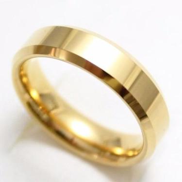 Imagem de Aliança Casamento Tungstênio 6mm Folheada Ouro ( Unitário) - Euro-Impo