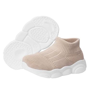 Imagem de Tênis para bebês meninas meninos branco caminhada descalço 18-24 meses tamanho 5 bico largo verão sola macia flexível dinossauro torcida tênis respirável futebol ao ar livre borracha tênis, Pantufa